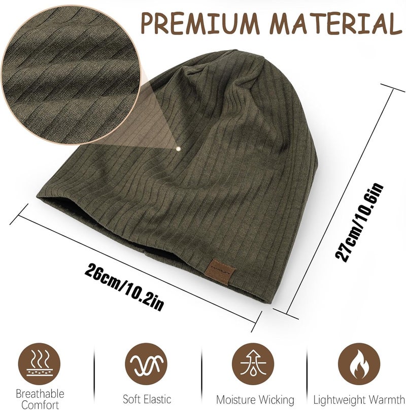 HAMUNI Slouchy Beanie for Men Women Soft Lightweight Running Beanie Hat Chemo Cap Skull Cap - Image 3
